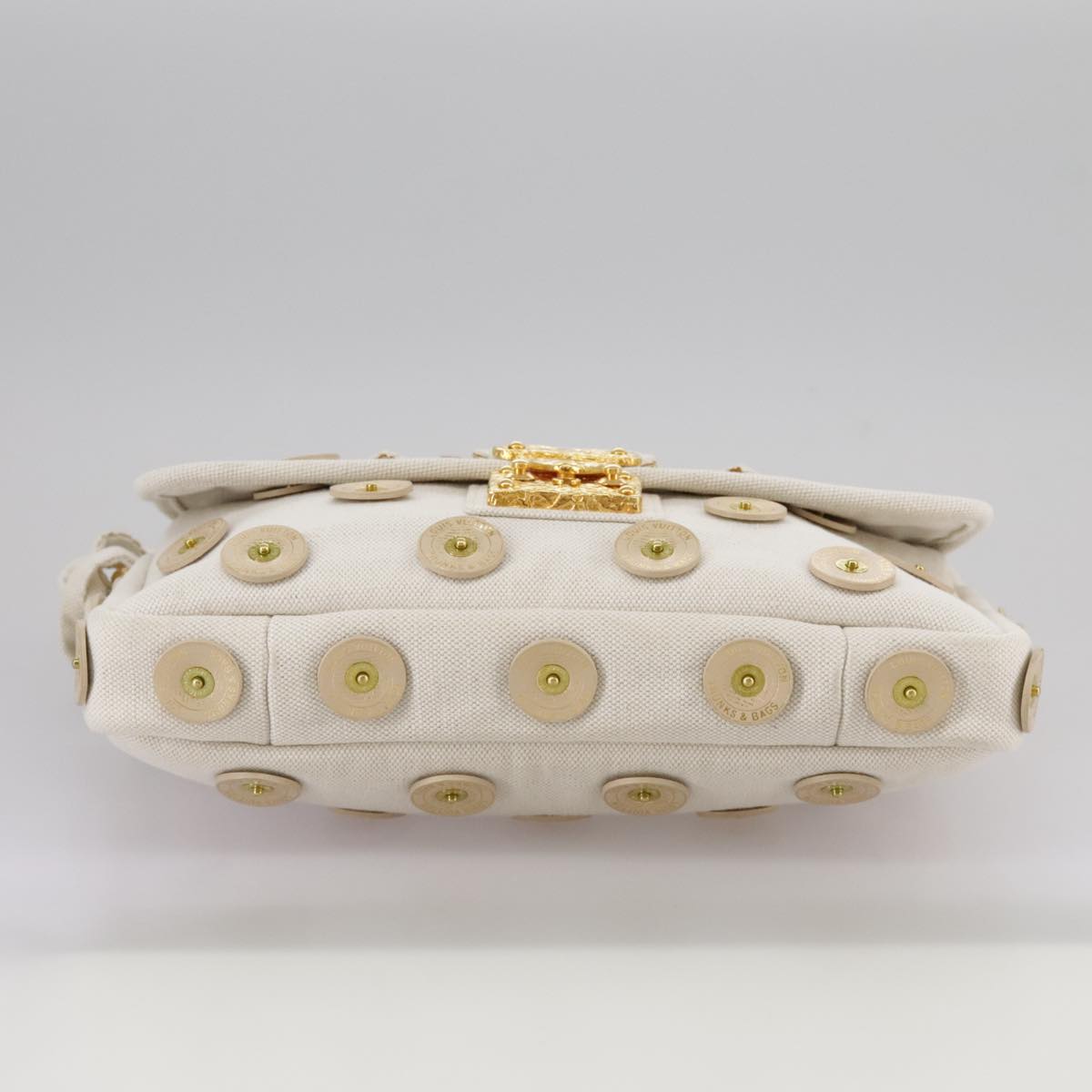 LOUIS VUITTON Tinkerbell Polka Dots Panama Bag Canvas White M95407 106959