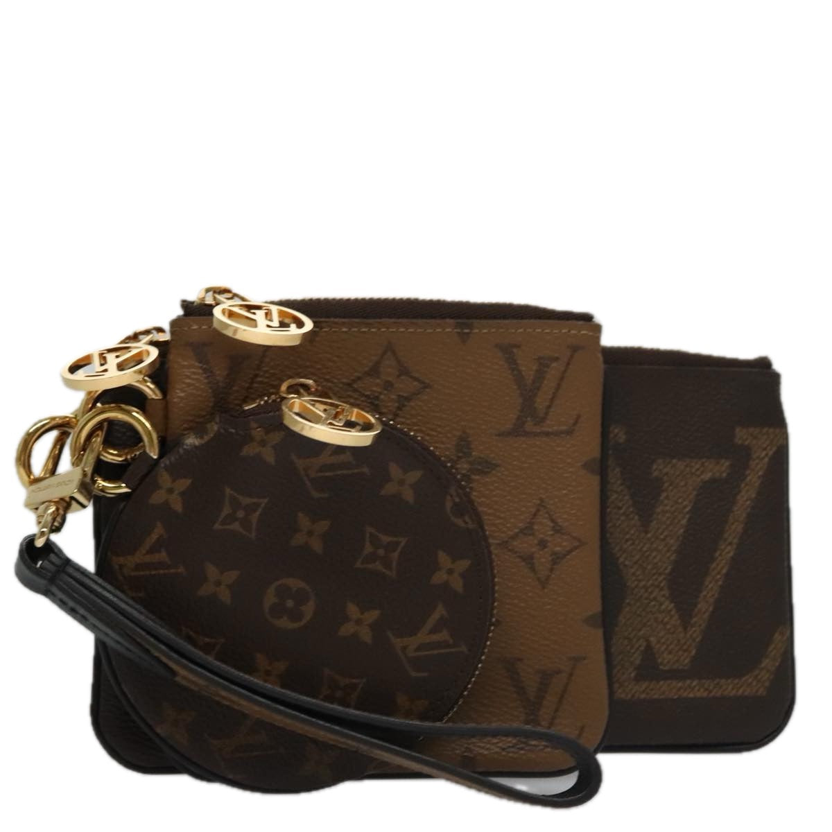 LOUIS VUITTON Monogram Reverse Pochette Trio Coin Purse M68756 LV 106999A