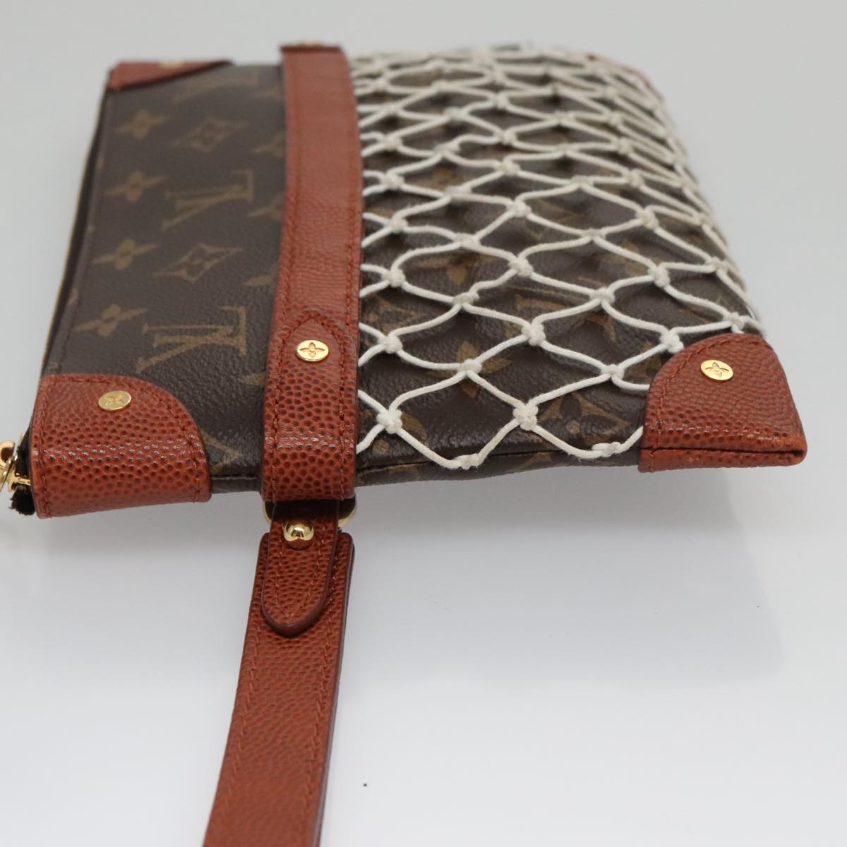 LOUIS VUITTON Monogram Net Flat Clutch Bag M80543 LV 107000