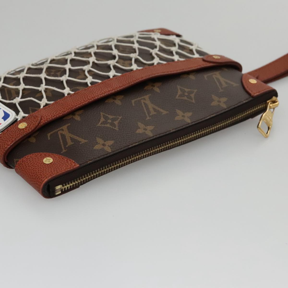 LOUIS VUITTON Monogram Net Flat Clutch Bag M80543 LV 107000