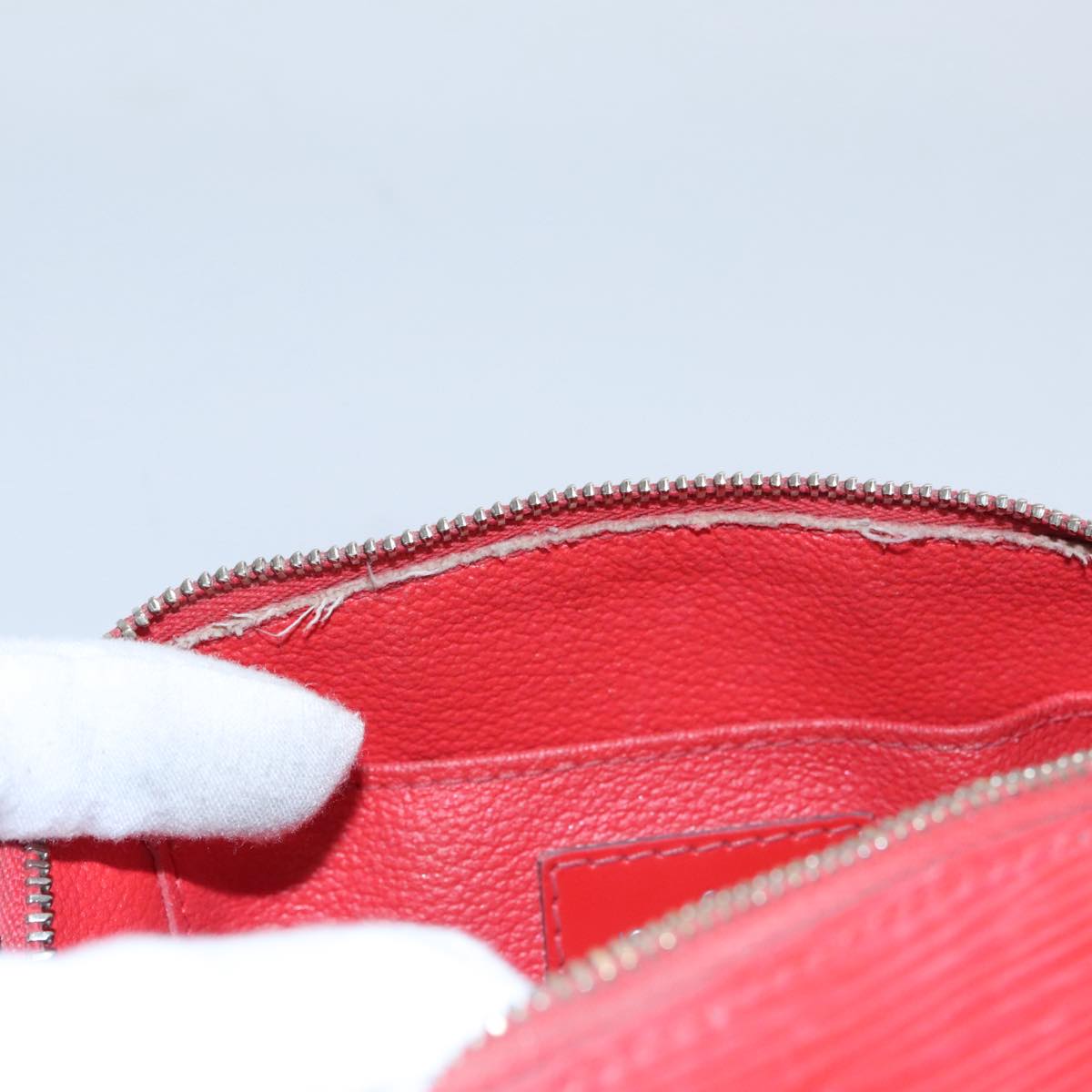 LOUIS VUITTON Epi Pochette Cosmetic PM Pouch Red M41114 LV 107015