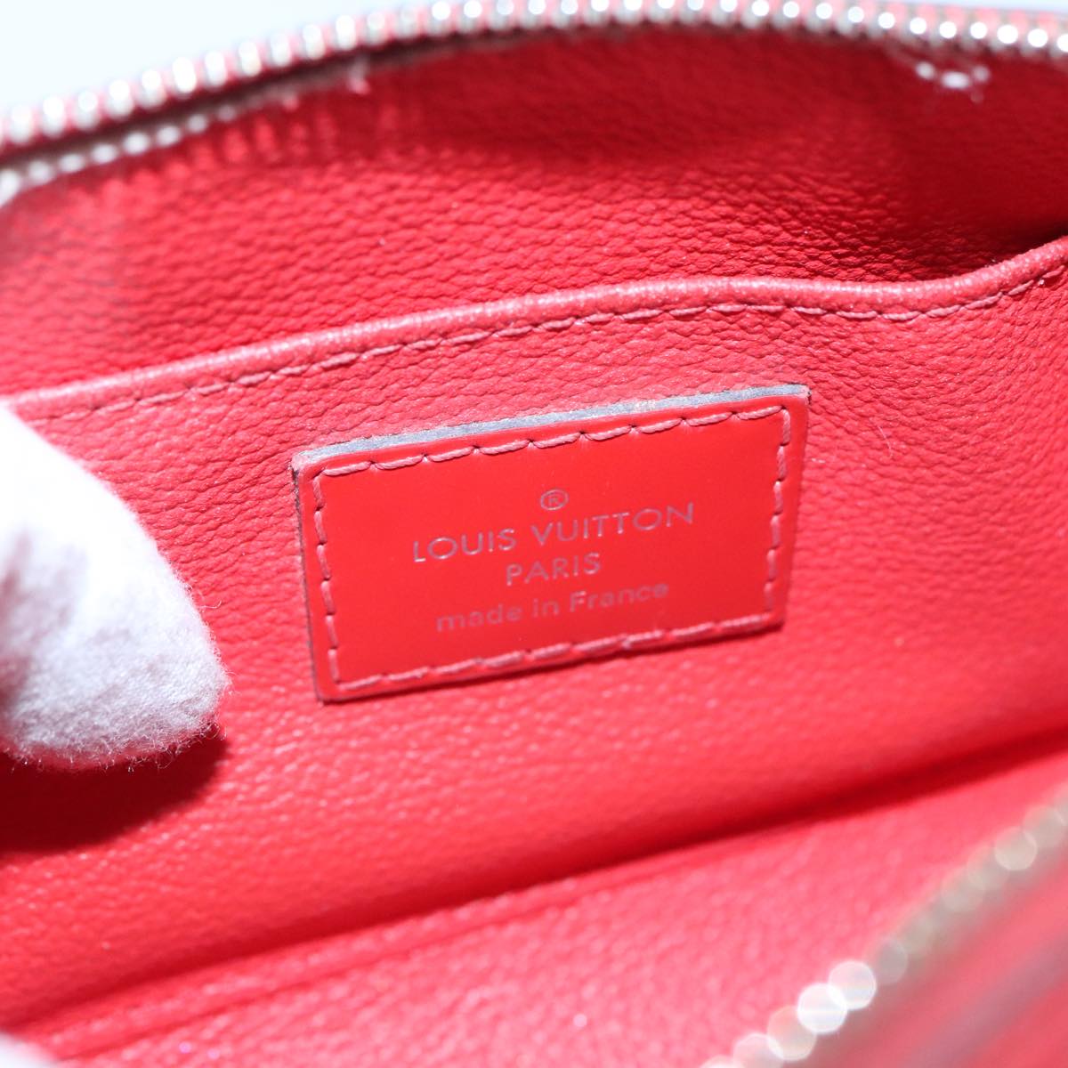 LOUIS VUITTON Epi Pochette Cosmetic PM Pouch Red M41114 LV 107015