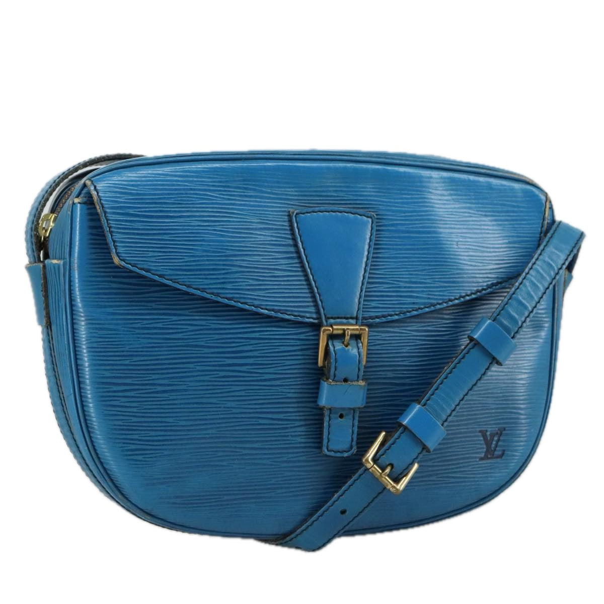 LOUIS VUITTON Epi June Feuille Shoulder Bag Blue M52155 LV 107061