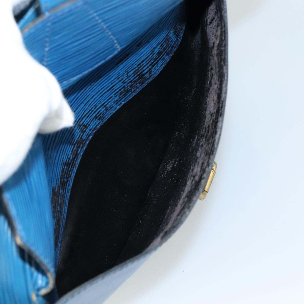LOUIS VUITTON Epi June Feuille Shoulder Bag Blue M52155 LV 107061