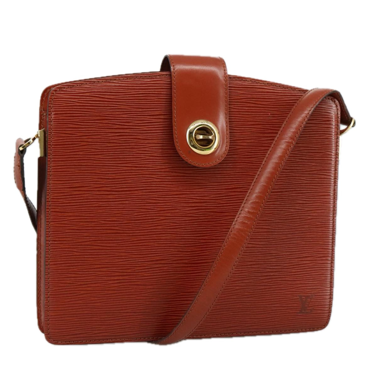 LOUIS VUITTON Epi Capuchin Shoulder Bag Brown M52343 LV 107064