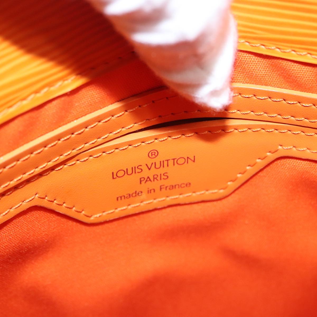LOUIS VUITTON Epi Sac Plat Hand Bag Orange Mandarin M5274H LV 107077