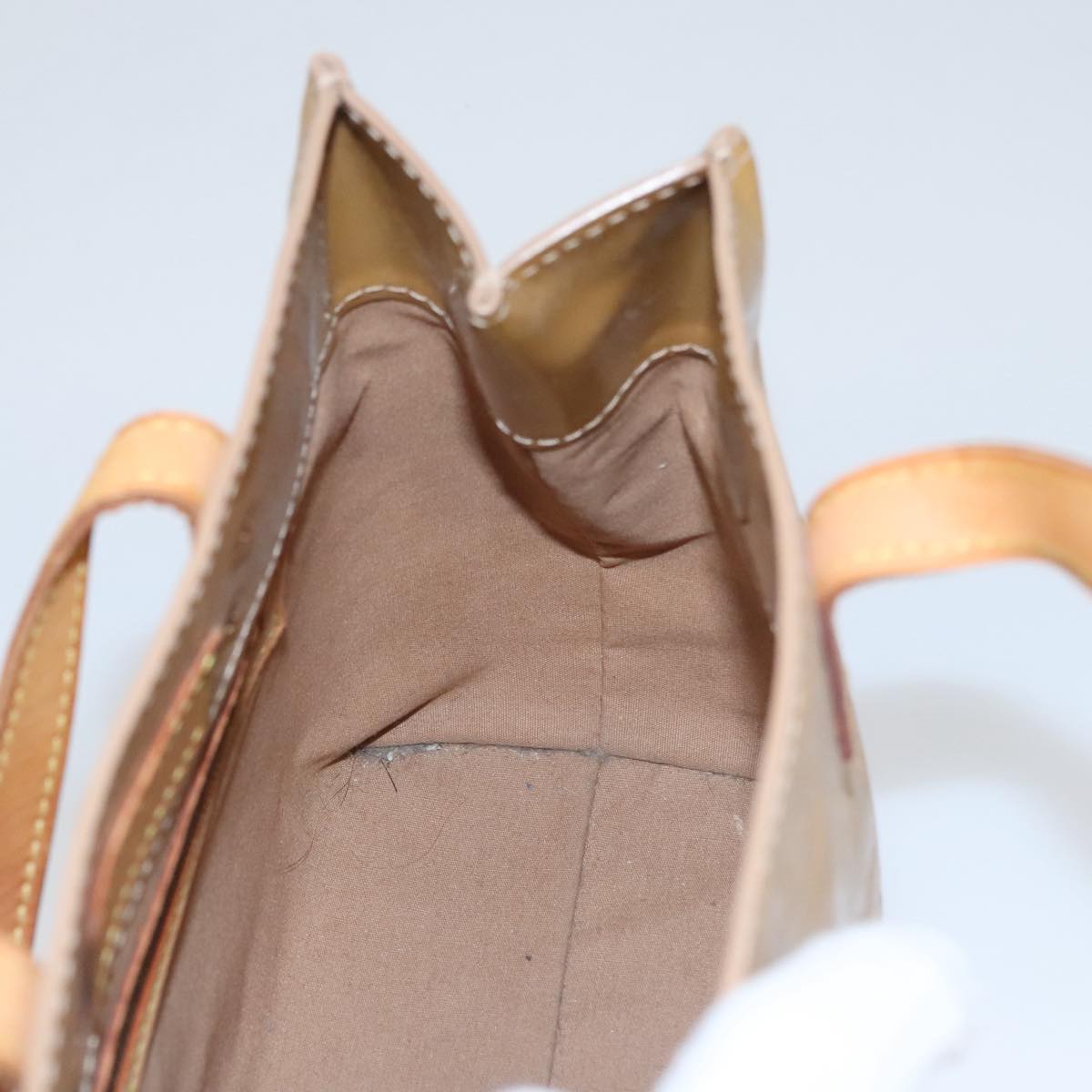 LOUIS VUITTON Monogram Vernis Reade PM Hand Bag Noisette M91334 LV 107080