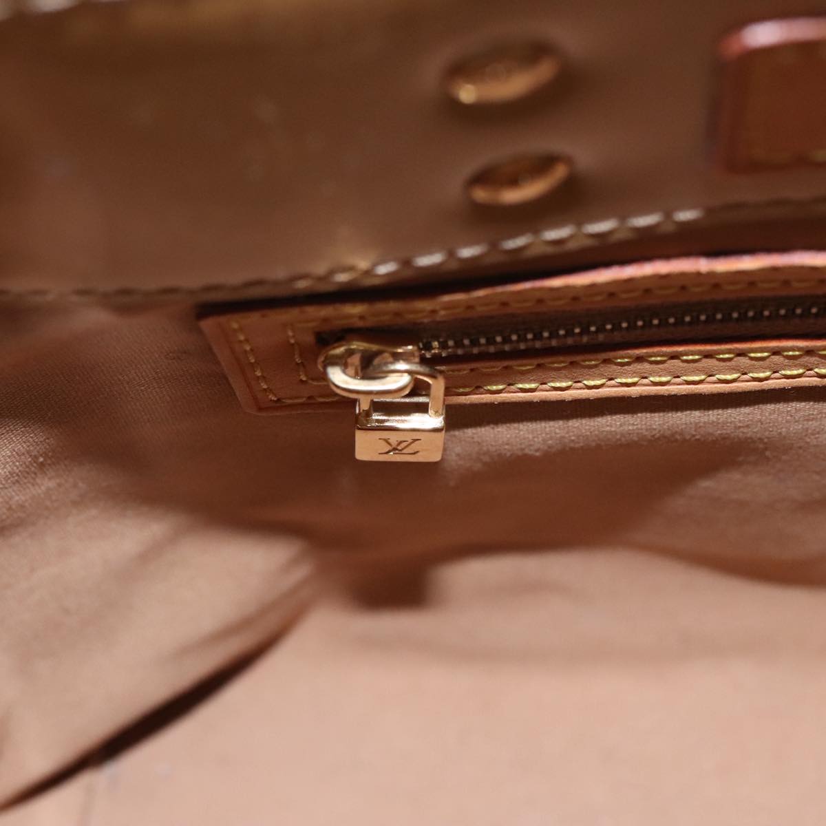 LOUIS VUITTON Monogram Vernis Reade PM Hand Bag Noisette M91334 LV 107080