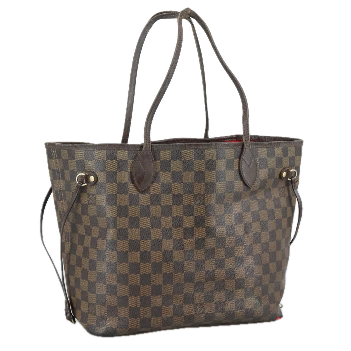 LOUIS VUITTON Damier Ebene Neverfull MM Tote Bag N51105 LV 107100
