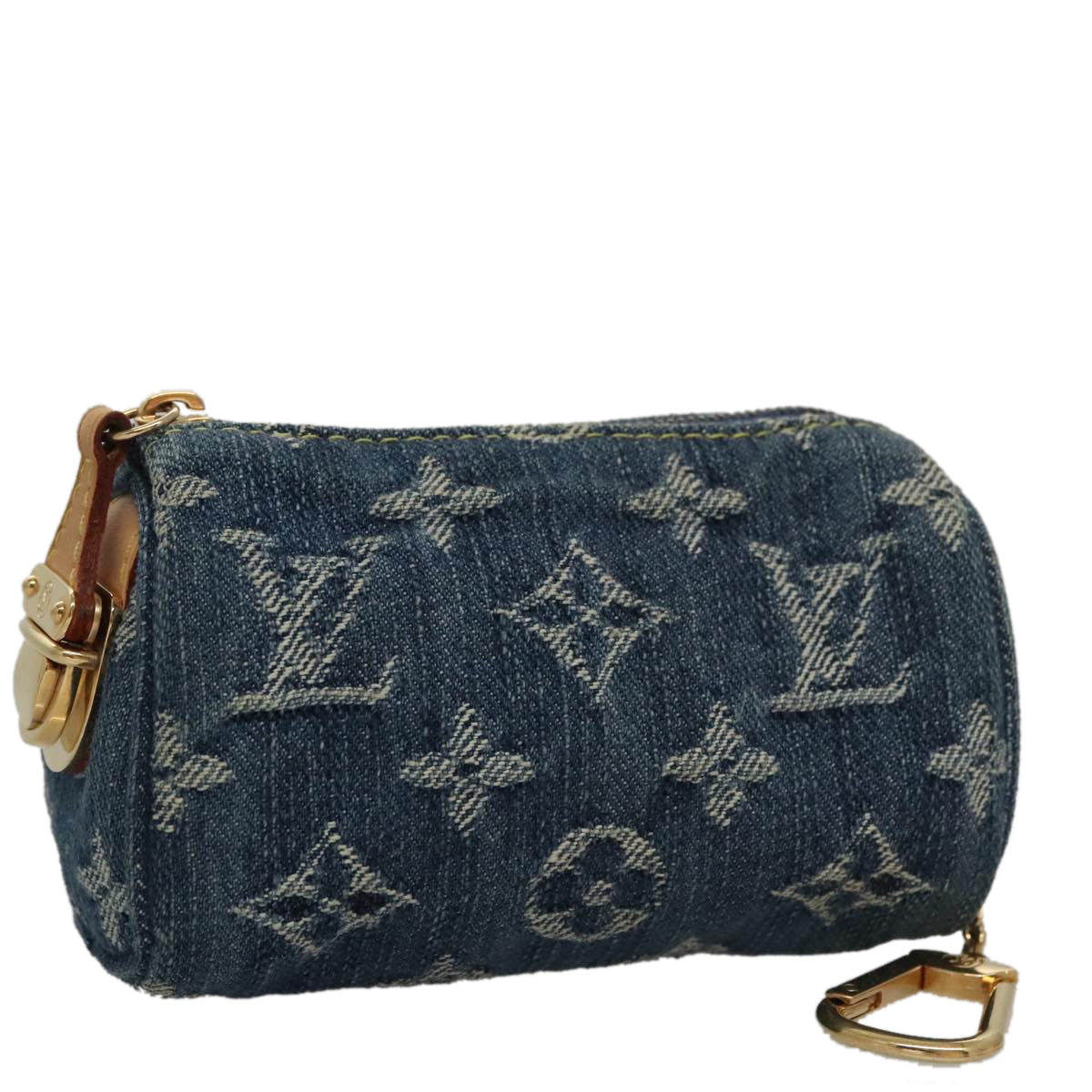 LOUIS VUITTON Monogram Denim Trousse Speedy Pouch Blue M95082 LV 107104