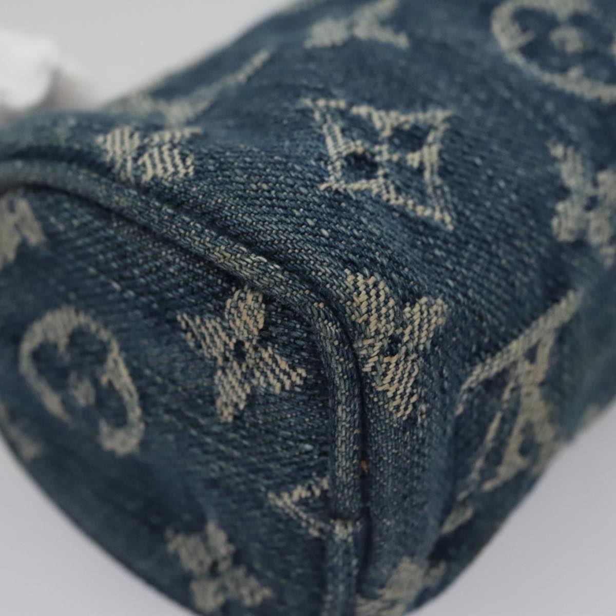 LOUIS VUITTON Monogram Denim Trousse Speedy Pouch Blue M95082 LV 107104