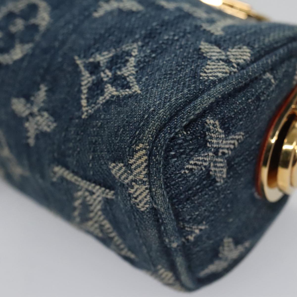 LOUIS VUITTON Monogram Denim Trousse Speedy Pouch Blue M95082 LV 107104