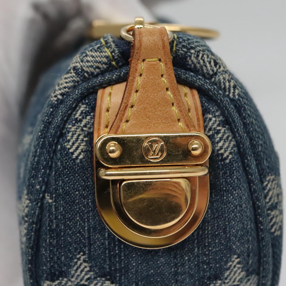 LOUIS VUITTON Monogram Denim Trousse Speedy Pouch Blue M95082 LV 107104