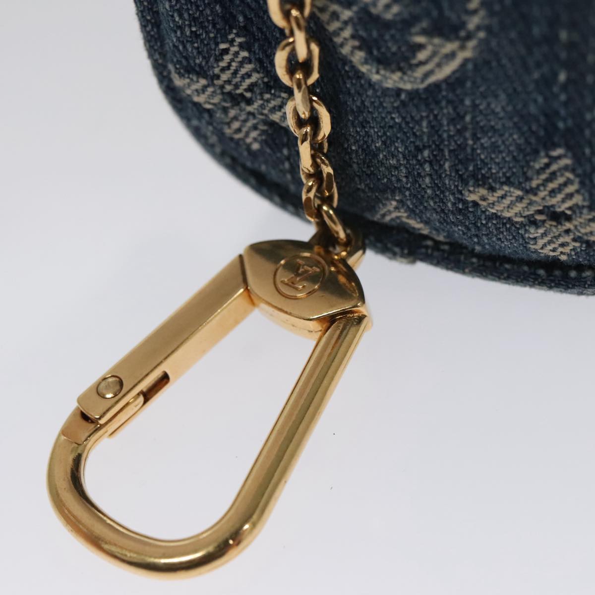 LOUIS VUITTON Monogram Denim Trousse Speedy Pouch Blue M95082 LV 107104