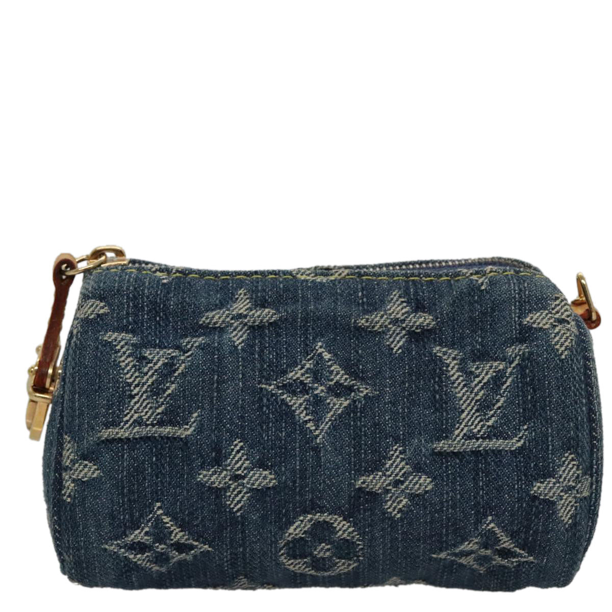 LOUIS VUITTON Monogram Denim Trousse Speedy Pouch Blue M95082 LV 107104