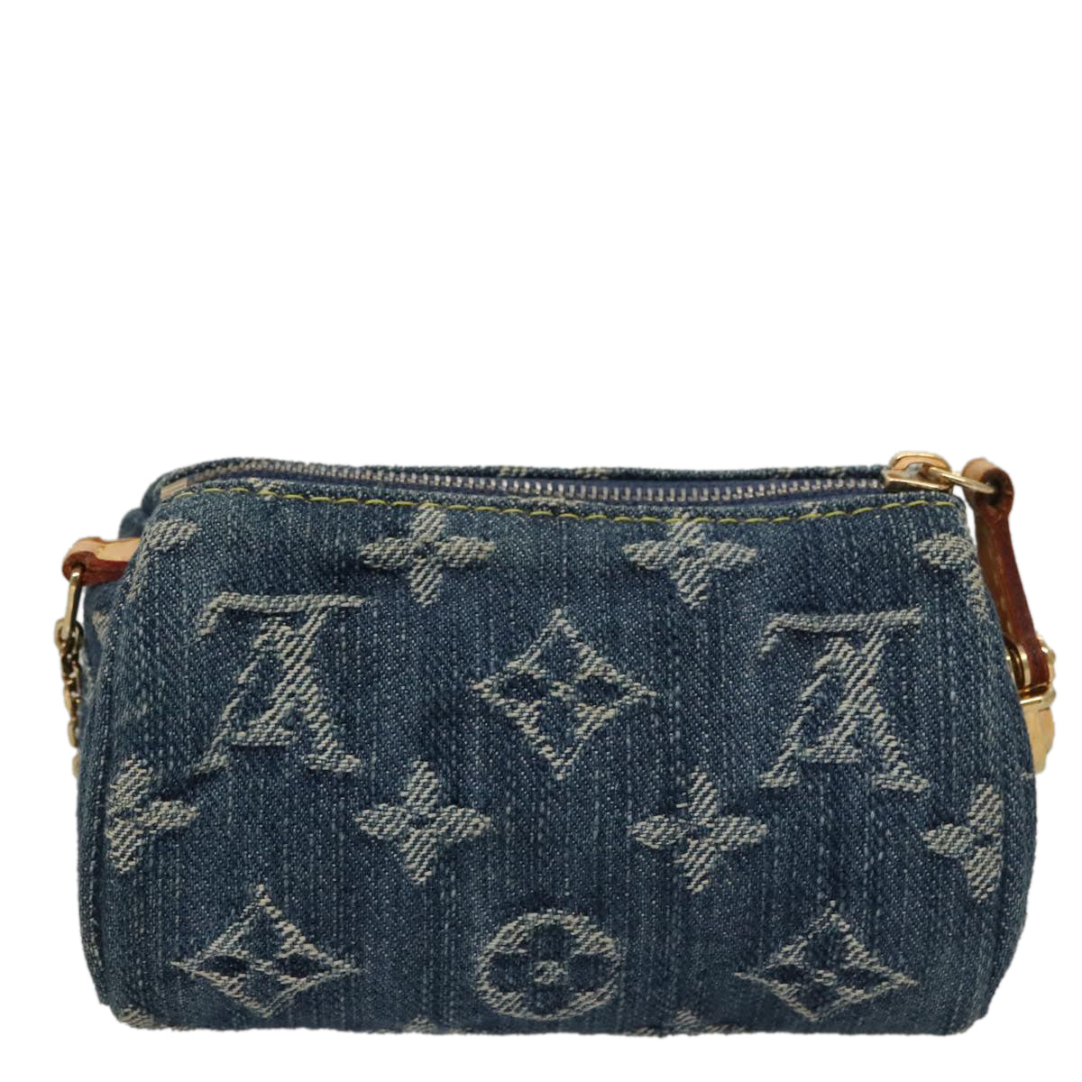 LOUIS VUITTON Monogram Denim Trousse Speedy Pouch Blue M95082 LV 107104