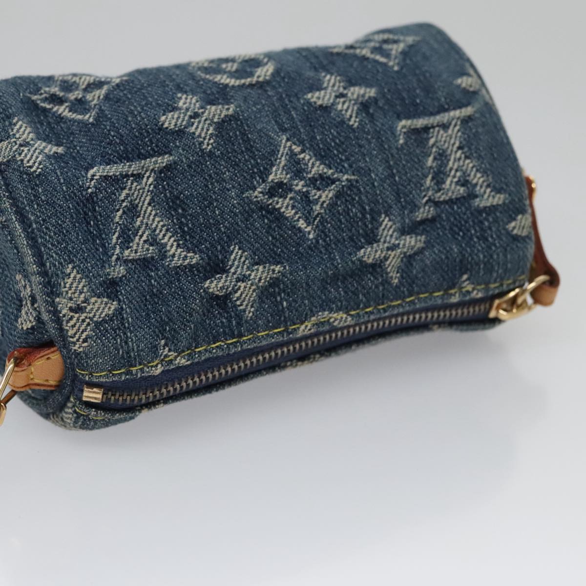 LOUIS VUITTON Monogram Denim Trousse Speedy Pouch Blue M95082 LV 107104