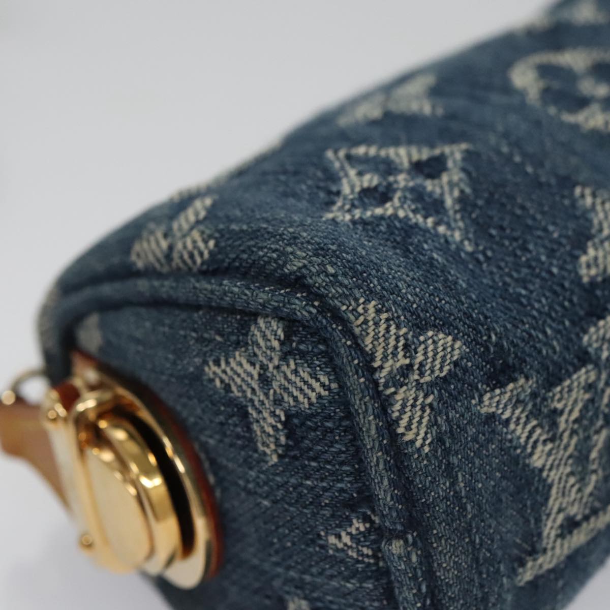 LOUIS VUITTON Monogram Denim Trousse Speedy Pouch Blue M95082 LV 107104