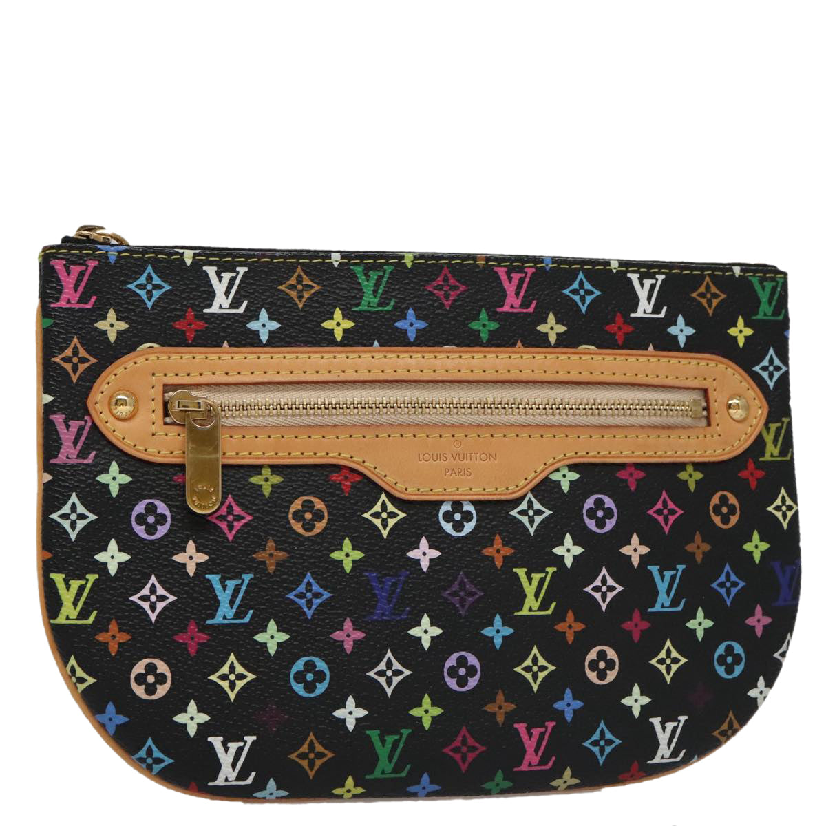 LOUIS VUITTON Monogram Multicolor Pochette GM Pouch Black M60027 LV 107106A