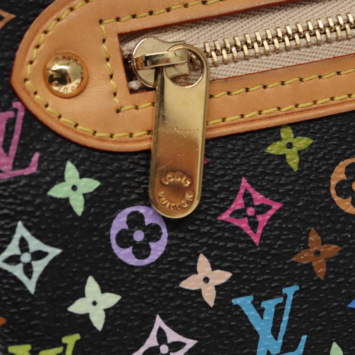 LOUIS VUITTON Monogram Multicolor Pochette GM Pouch Black M60027 LV 107106A