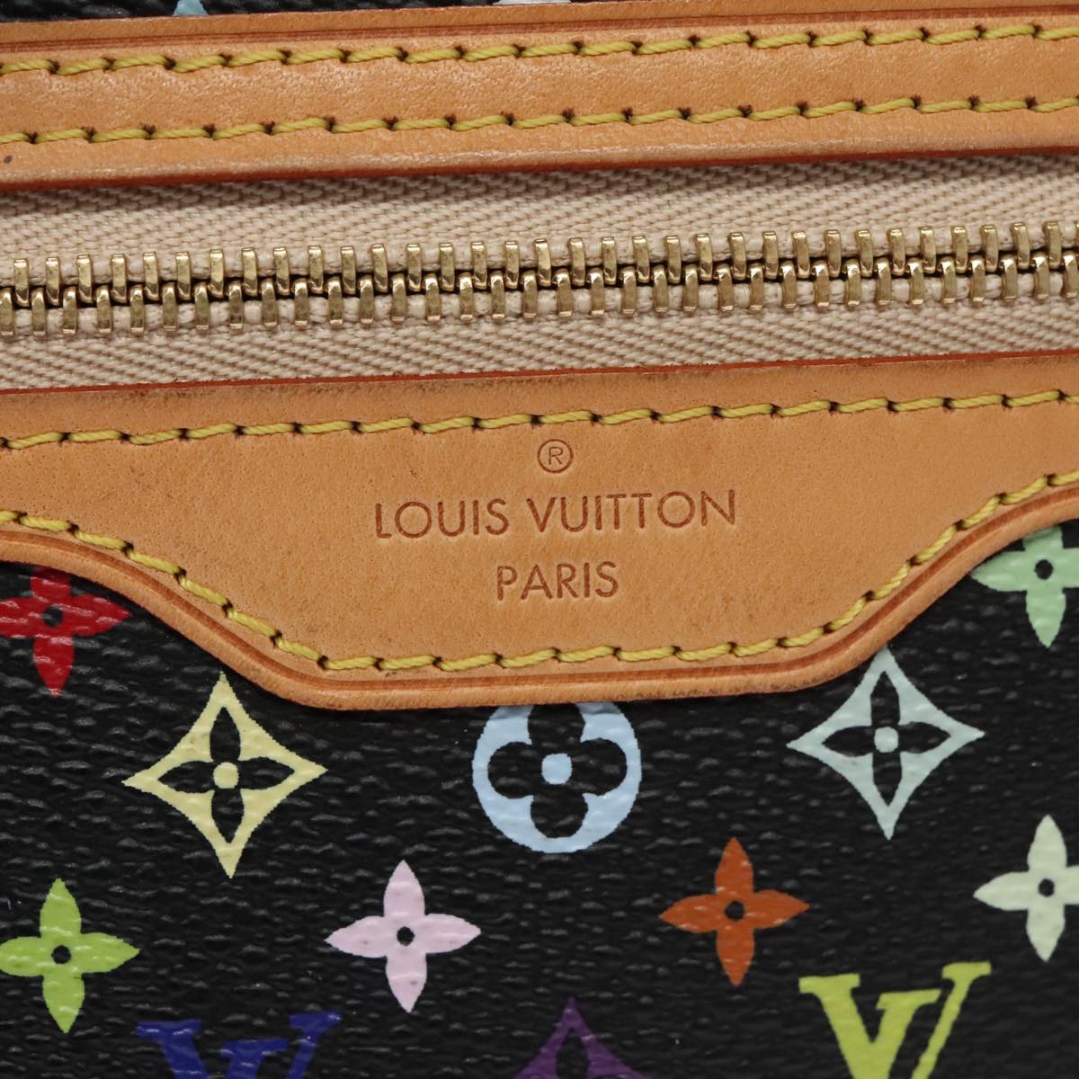 LOUIS VUITTON Monogram Multicolor Pochette GM Pouch Black M60027 LV 107106A