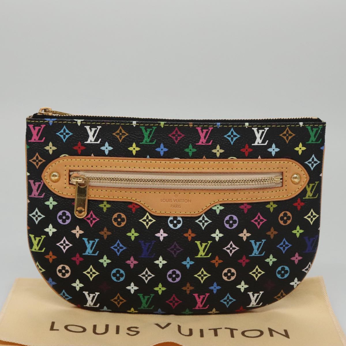 LOUIS VUITTON Monogram Multicolor Pochette GM Pouch Black M60027 LV 107106A