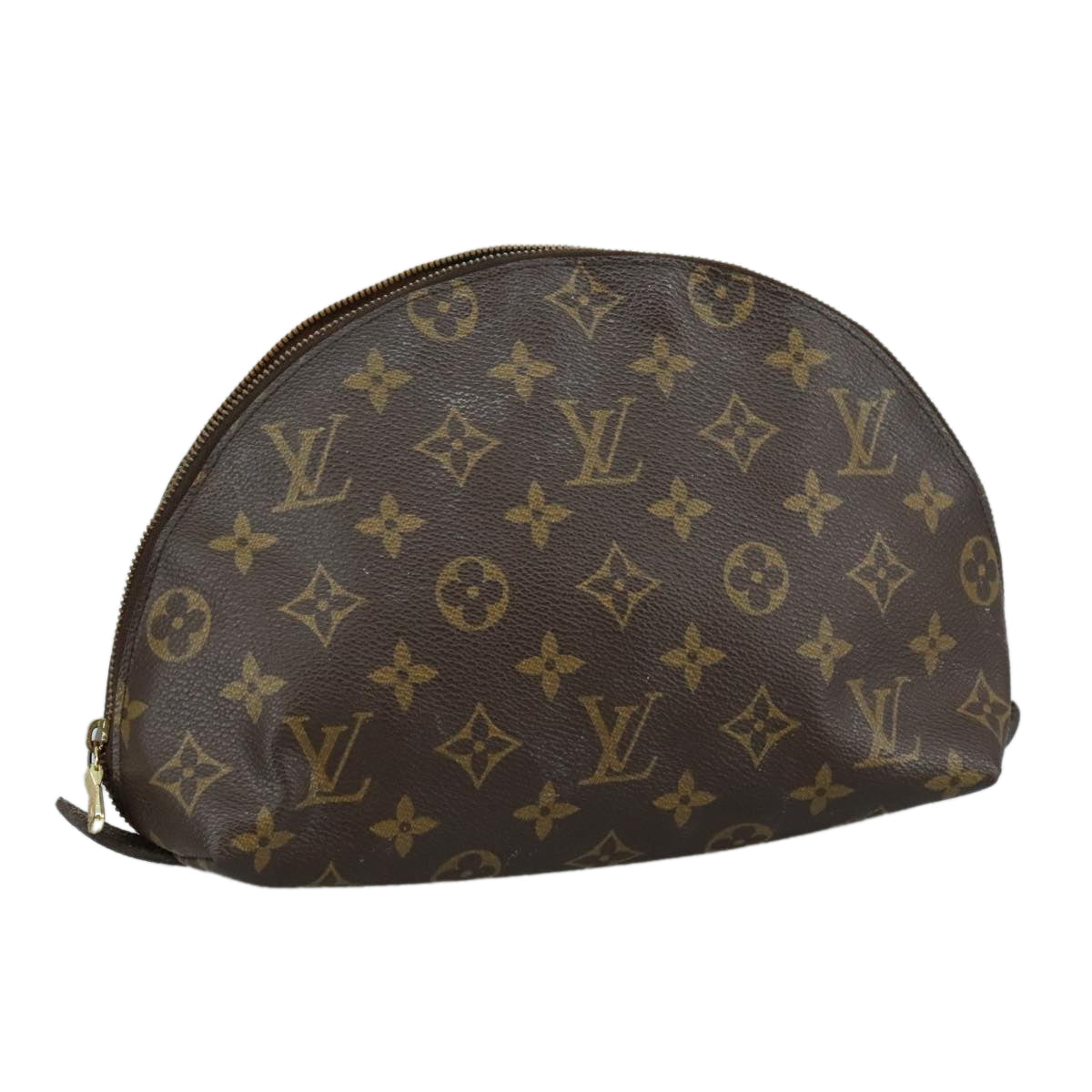 LOUIS VUITTON Monogram Trousse Demi Ronde Cosmetic Pouch M47520 LV 107117