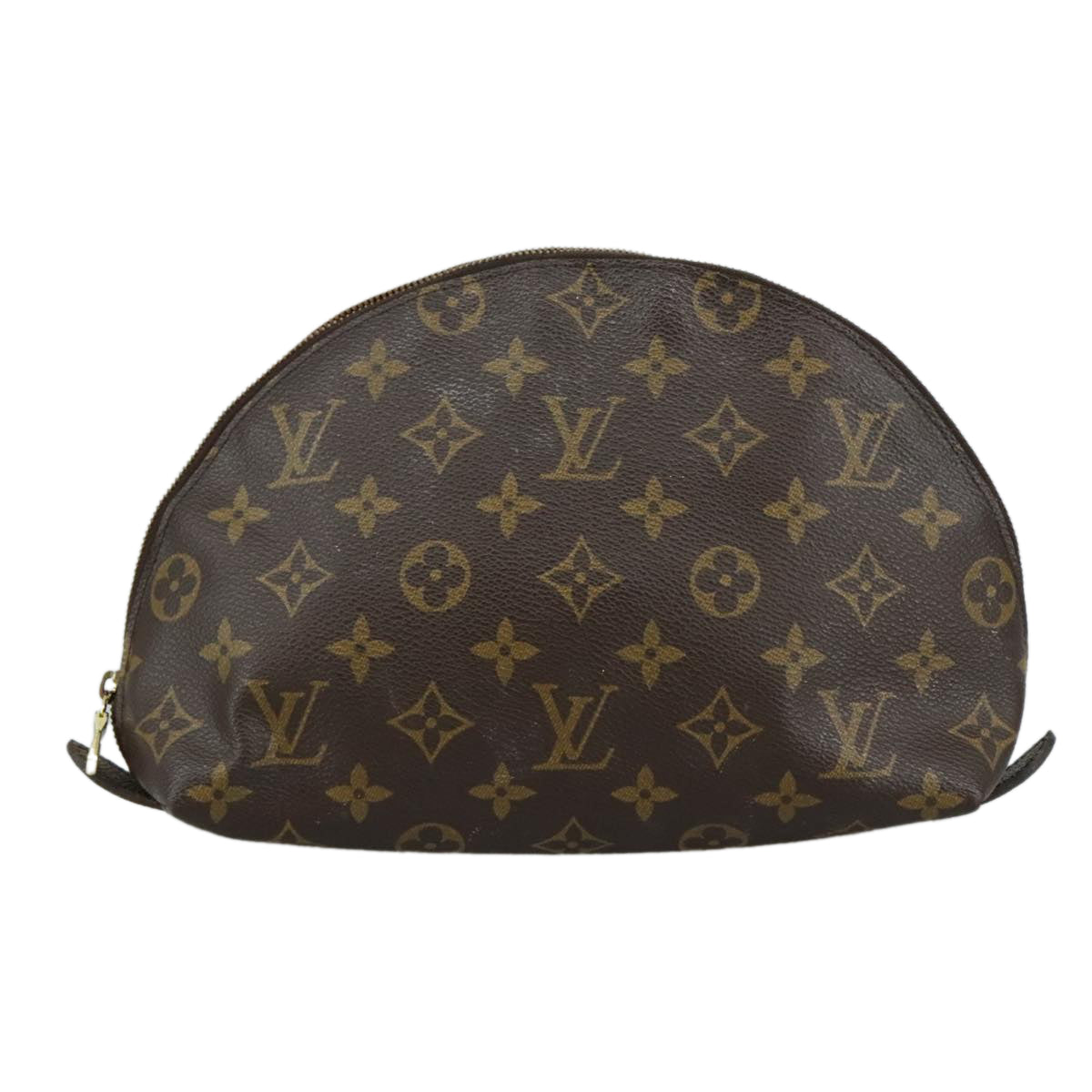 LOUIS VUITTON Monogram Trousse Demi Ronde Cosmetic Pouch M47520 LV 107117