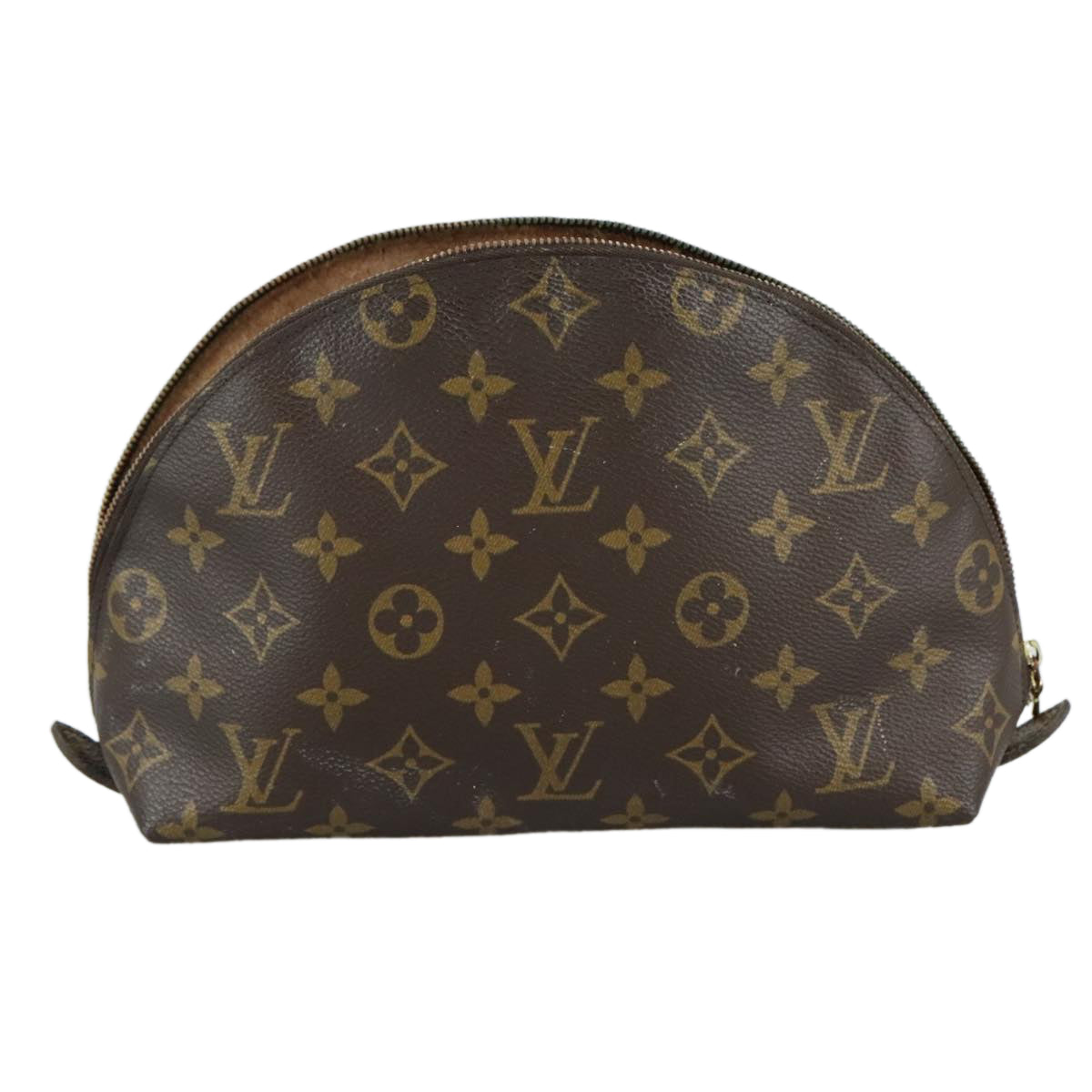 LOUIS VUITTON Monogram Trousse Demi Ronde Cosmetic Pouch M47520 LV 107117