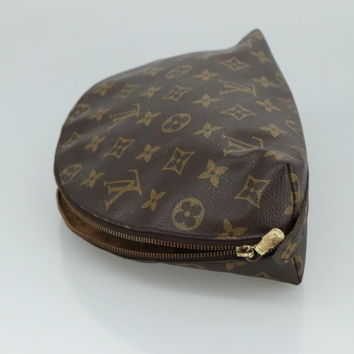 LOUIS VUITTON Monogram Trousse Demi Ronde Cosmetic Pouch M47520 LV 107117