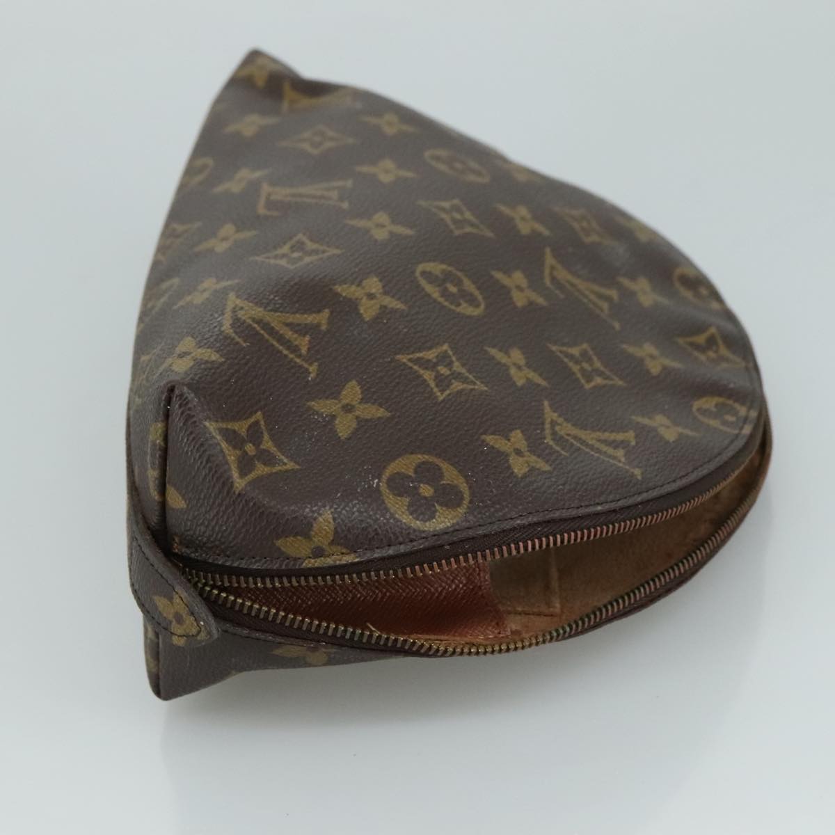 LOUIS VUITTON Monogram Trousse Demi Ronde Cosmetic Pouch M47520 LV 107117