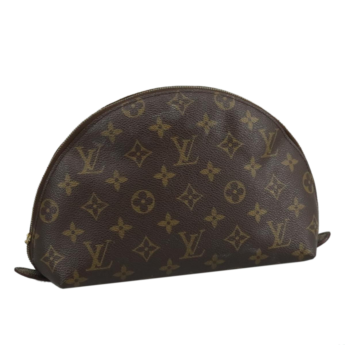 LOUIS VUITTON Monogram Trousse Demi Ronde Cosmetic Pouch M47520 LV 107143