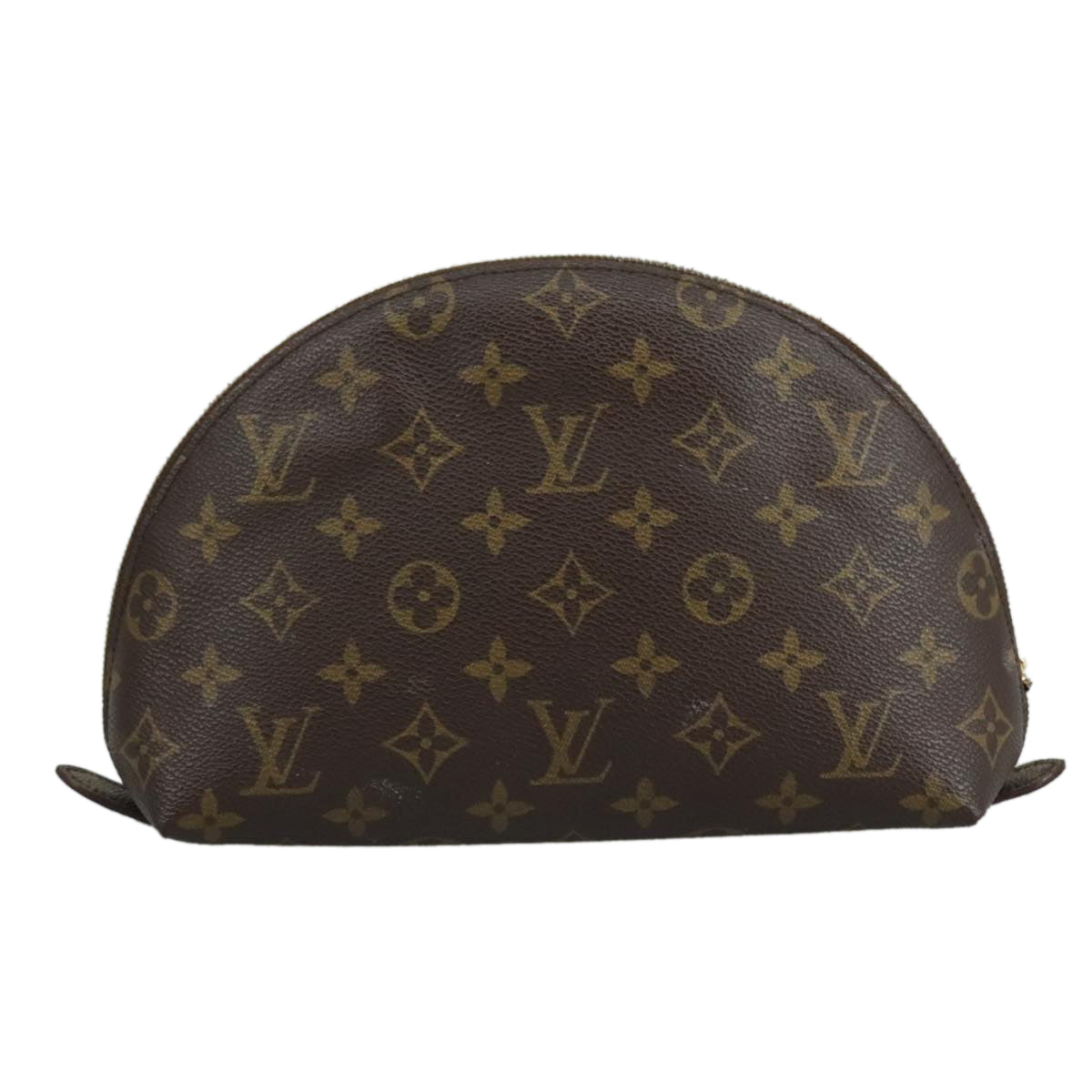 LOUIS VUITTON Monogram Trousse Demi Ronde Cosmetic Pouch M47520 LV 107143