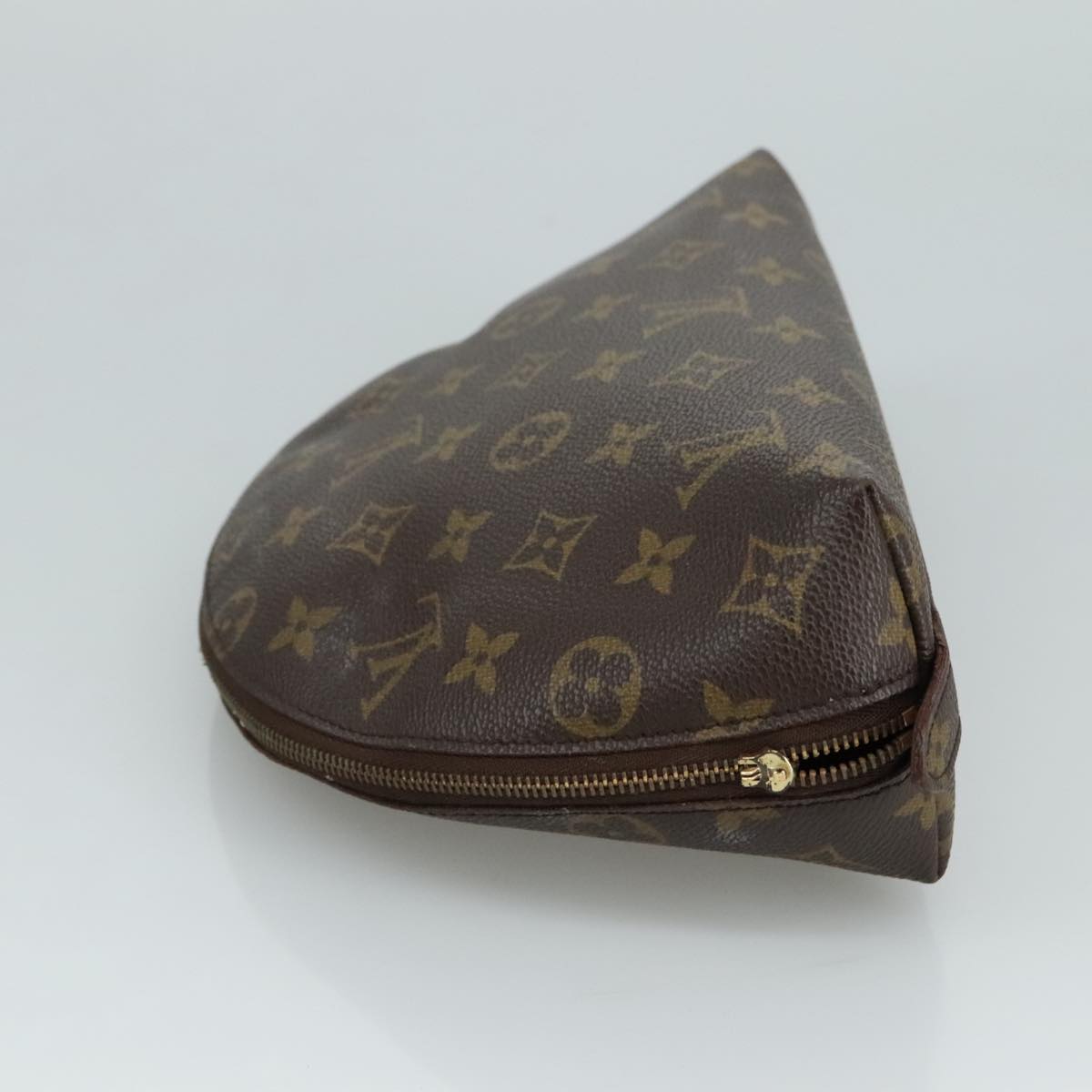 LOUIS VUITTON Monogram Trousse Demi Ronde Cosmetic Pouch M47520 LV 107143