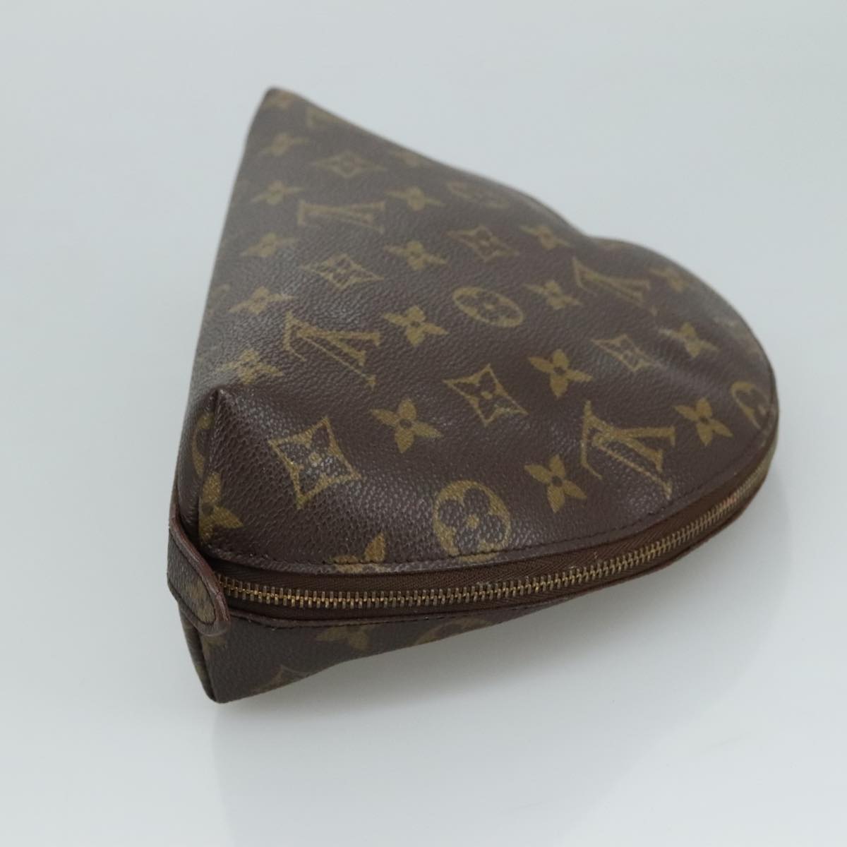 LOUIS VUITTON Monogram Trousse Demi Ronde Cosmetic Pouch M47520 LV 107143