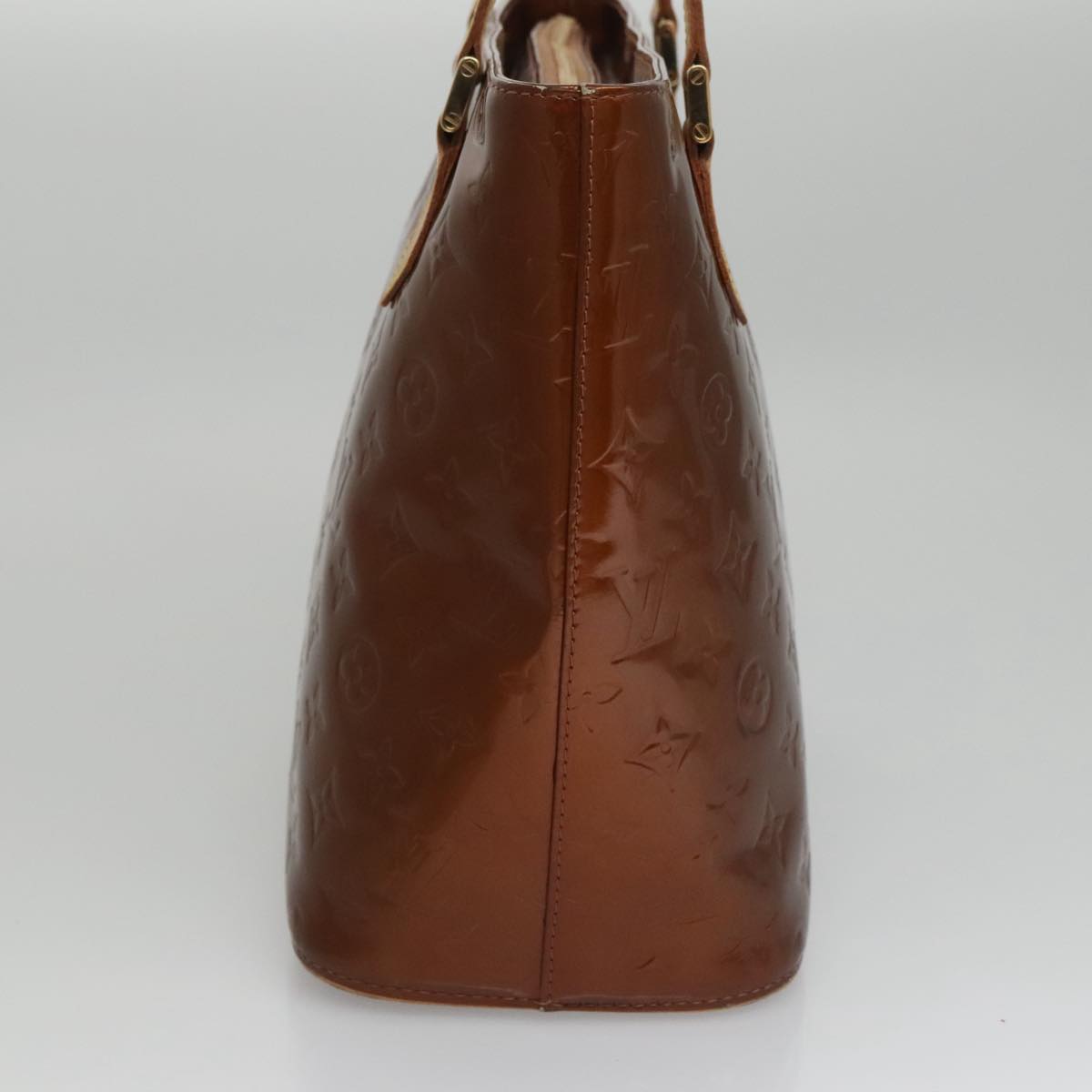 LOUIS VUITTON Monogram Vernis Houston Hand Bag Bronze M91122 LV 107154