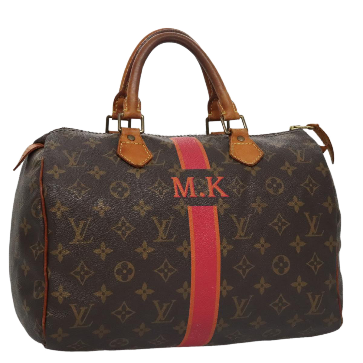 LOUIS VUITTON Monogram My LV Heritage Speedy 30 Hand Bag Pink Orange 107164
