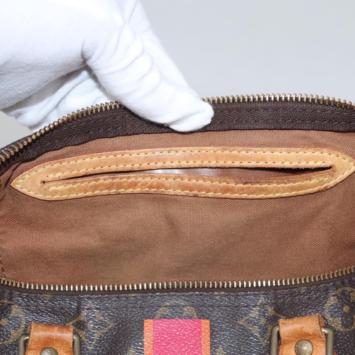 LOUIS VUITTON Monogram My LV Heritage Speedy 30 Hand Bag Pink Orange 107164