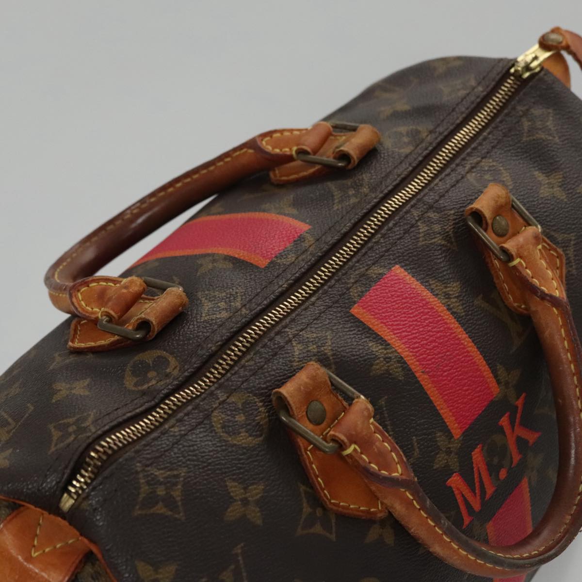 LOUIS VUITTON Monogram My LV Heritage Speedy 30 Hand Bag Pink Orange 107164
