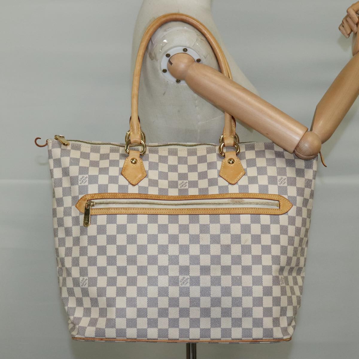LOUIS VUITTON Damier Azur Saleya GM Tote Bag N51184 LV 107184