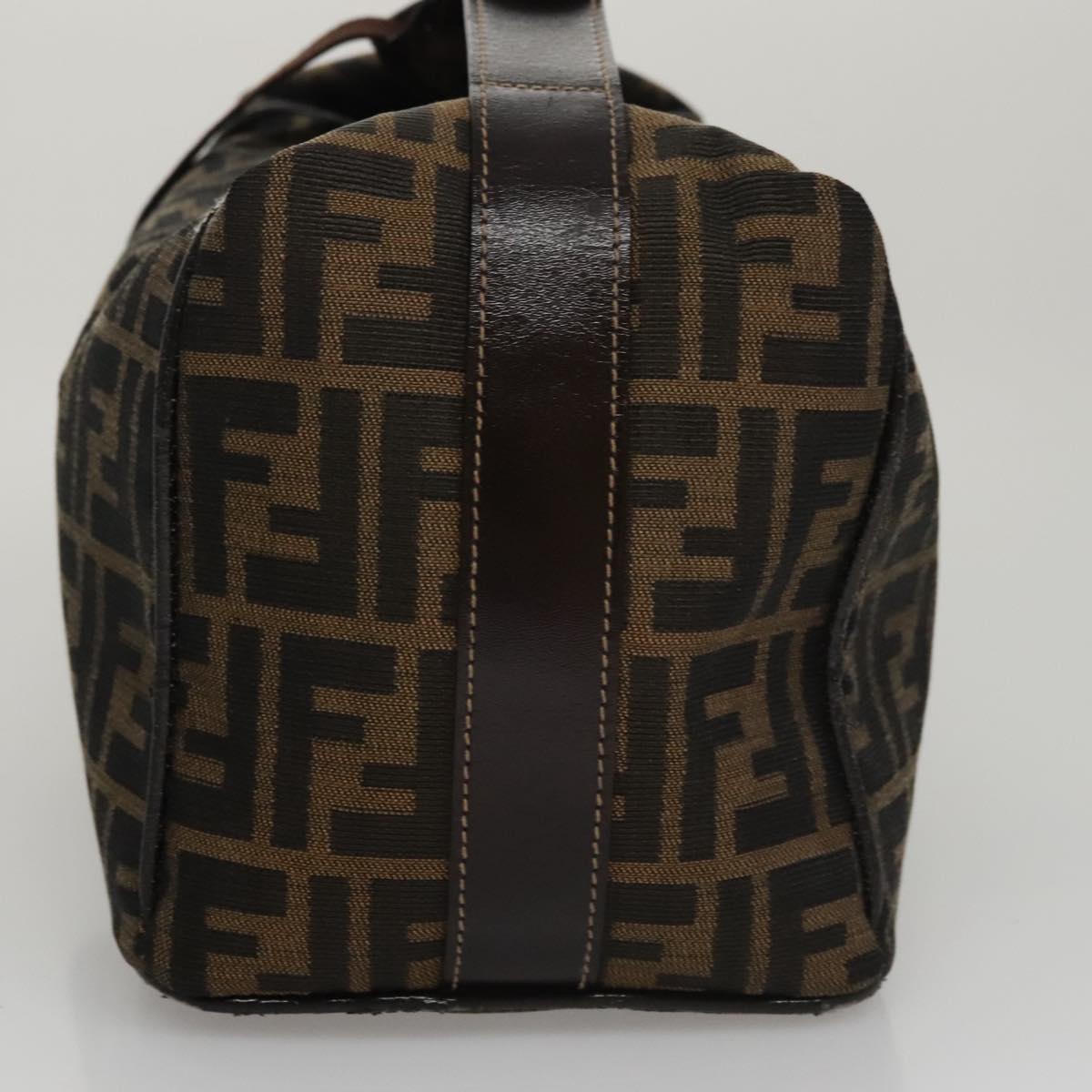 FENDI Zucca Canvas Vanity Pouch Brown Black gold 107233