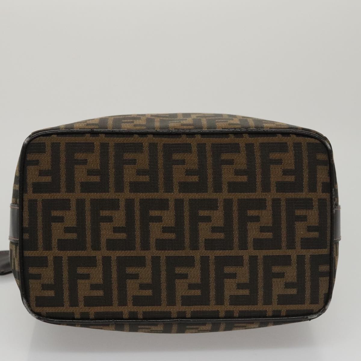 FENDI Zucca Canvas Vanity Pouch Brown Black gold 107233