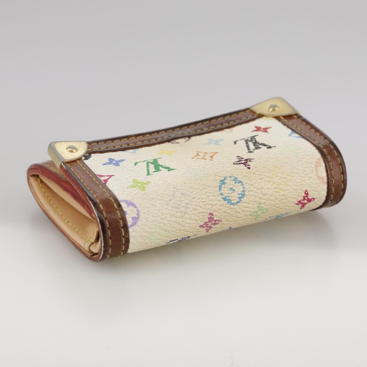LOUIS VUITTON Monogram Multicolor Porte Monnaie Plat White M92657 107290
