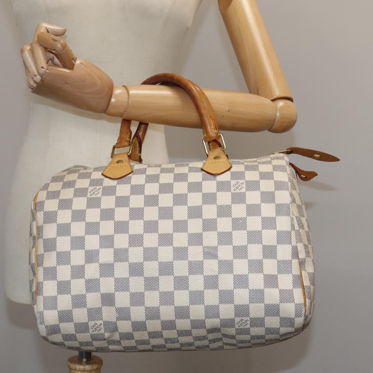 LOUIS VUITTON Damier Azur Speedy 30 Hand Bag N41533 LV 107336