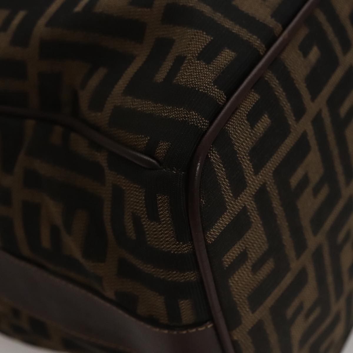 FENDI Zucca Canvas Hand Bag Brown 107610