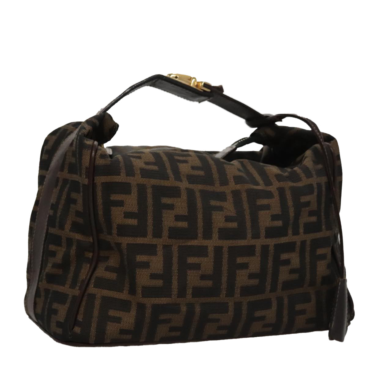 FENDI Zucca Canvas Hand Bag Brown 107610