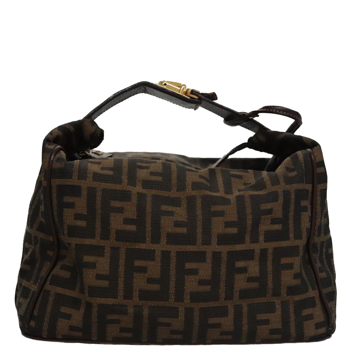 FENDI Zucca Canvas Hand Bag Brown 107610