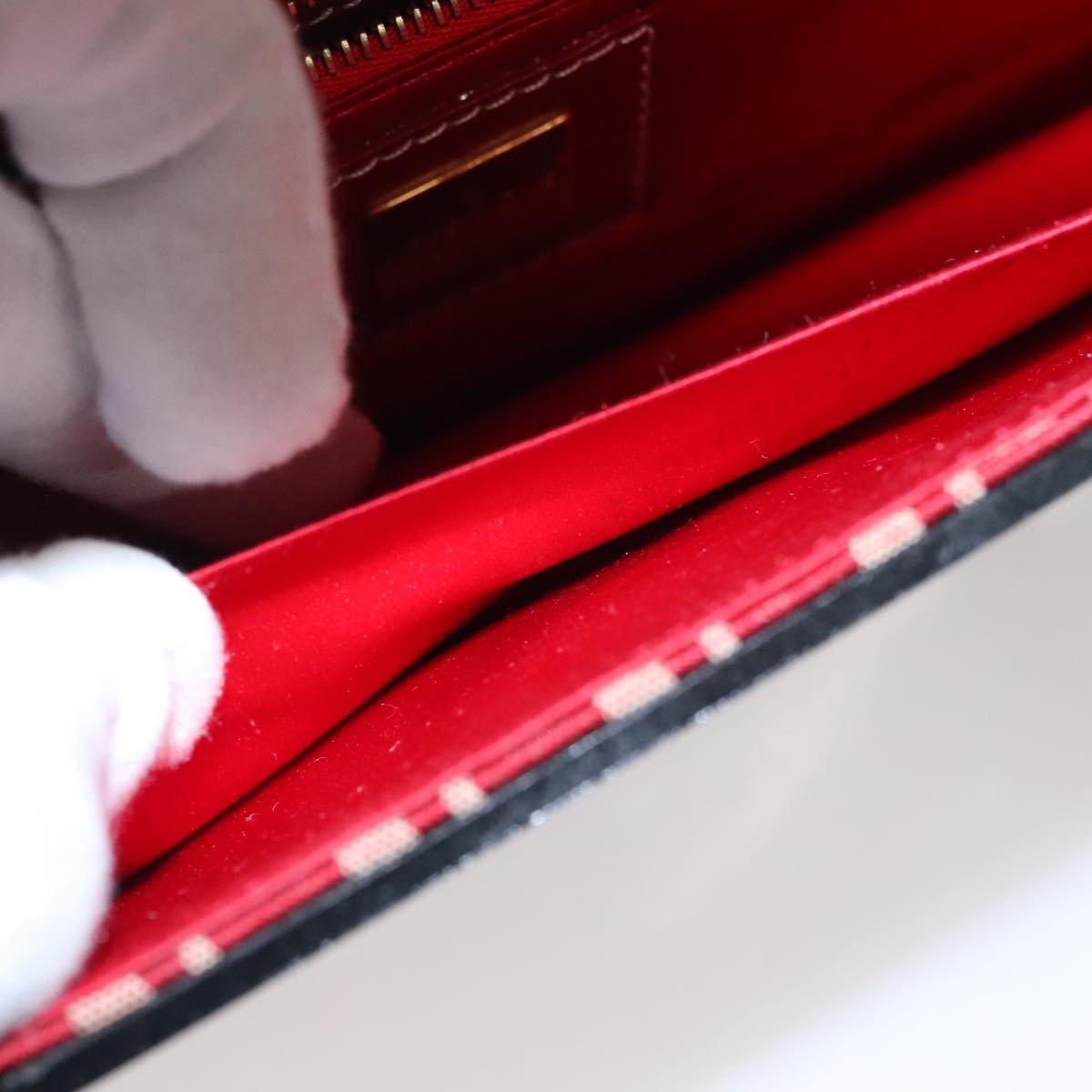 FENDI Zucchino Canvas Hand Bag Red 108149