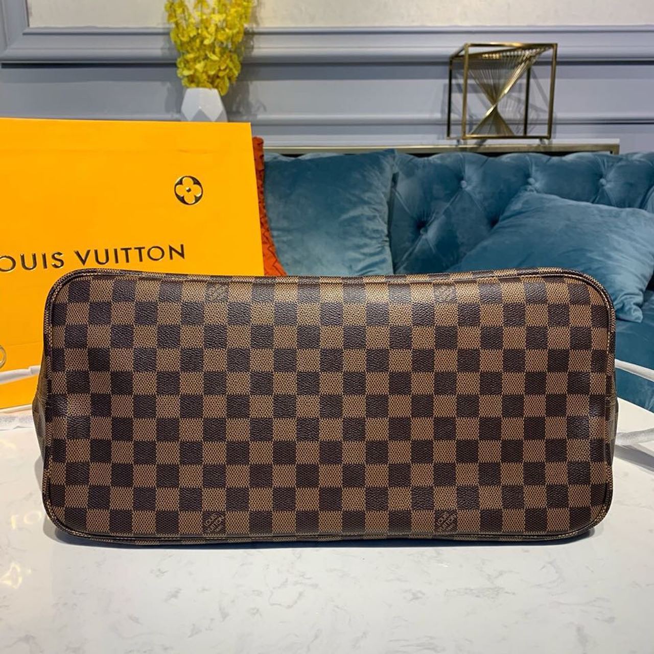 LV Neverfull GM Tote Bag Damier Ebene Canvas GLAMIrise Red For Women, WomenÃ¢â‚¬â„¢s Handbags, Shoulder Bags 15.7in/40cm LV N41357