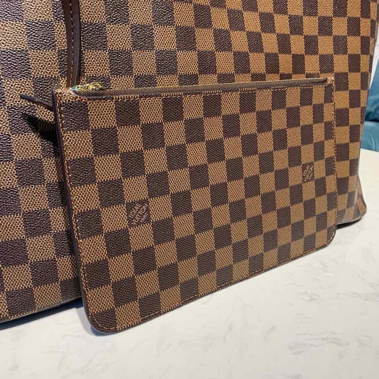 LV Neverfull GM Tote Bag Damier Ebene Canvas GLAMIrise Red For Women, WomenÃ¢â‚¬â„¢s Handbags, Shoulder Bags 15.7in/40cm LV N41357